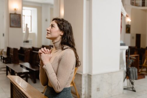 Religious woman praying