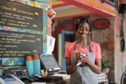 waitress at coffee shop